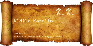 Klár Katalin névjegykártya