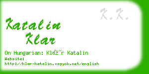 katalin klar business card